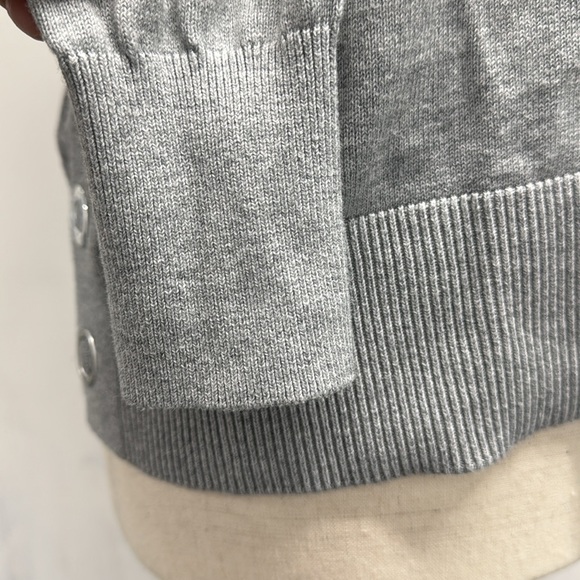 Michael Kors Cotton Blend Gray Sweater with Hardware Detailing - Medium - Picture 6 of 13